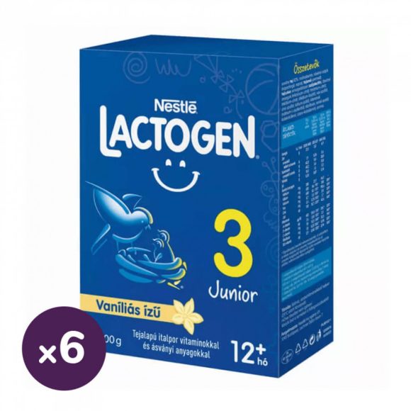 Nestlé Lactogen 3 vaníliás Junior tejalapú italpor 12 hó+ (6x500 g)