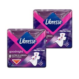   Libresse Ultra+ X-Large Goodnight szárnyas éjszakai egészségügyi betét (2x8 db)