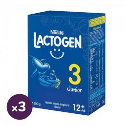   Nestlé Lactogen 3 Junior tejalapú anyatej-kiegészítő tápszer 12 hó+ (3x500 g)