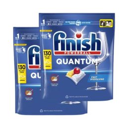   INGYENES  SZÁLLÍTÁS - Finish Powerball Quantum All in 1 2x130 db kiszerelésű mosogatógép-kapszula, lemon