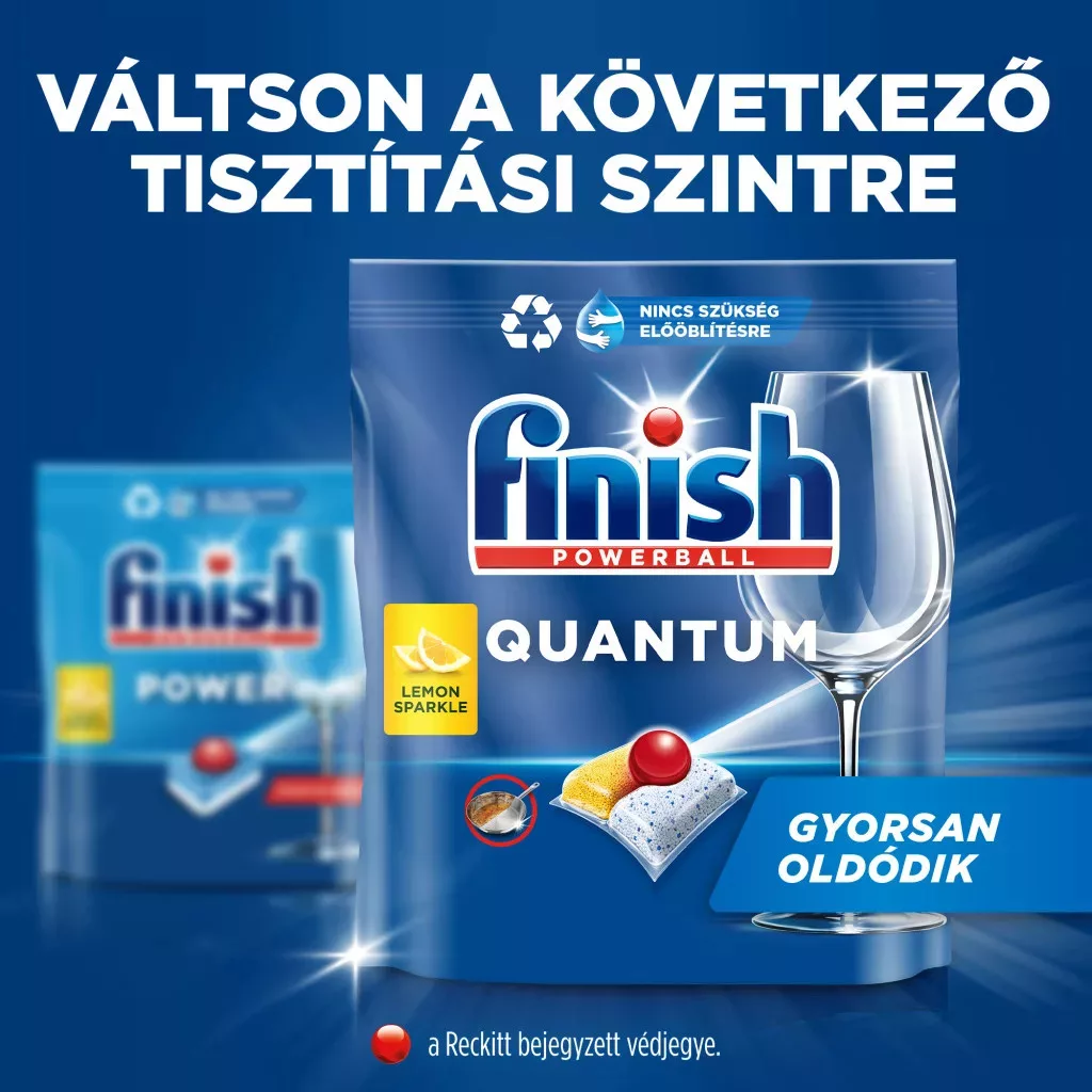 Finish Powerball Quantum All in 1 2x130 db kiszerelésű mosogatógép-kapszula, lemon