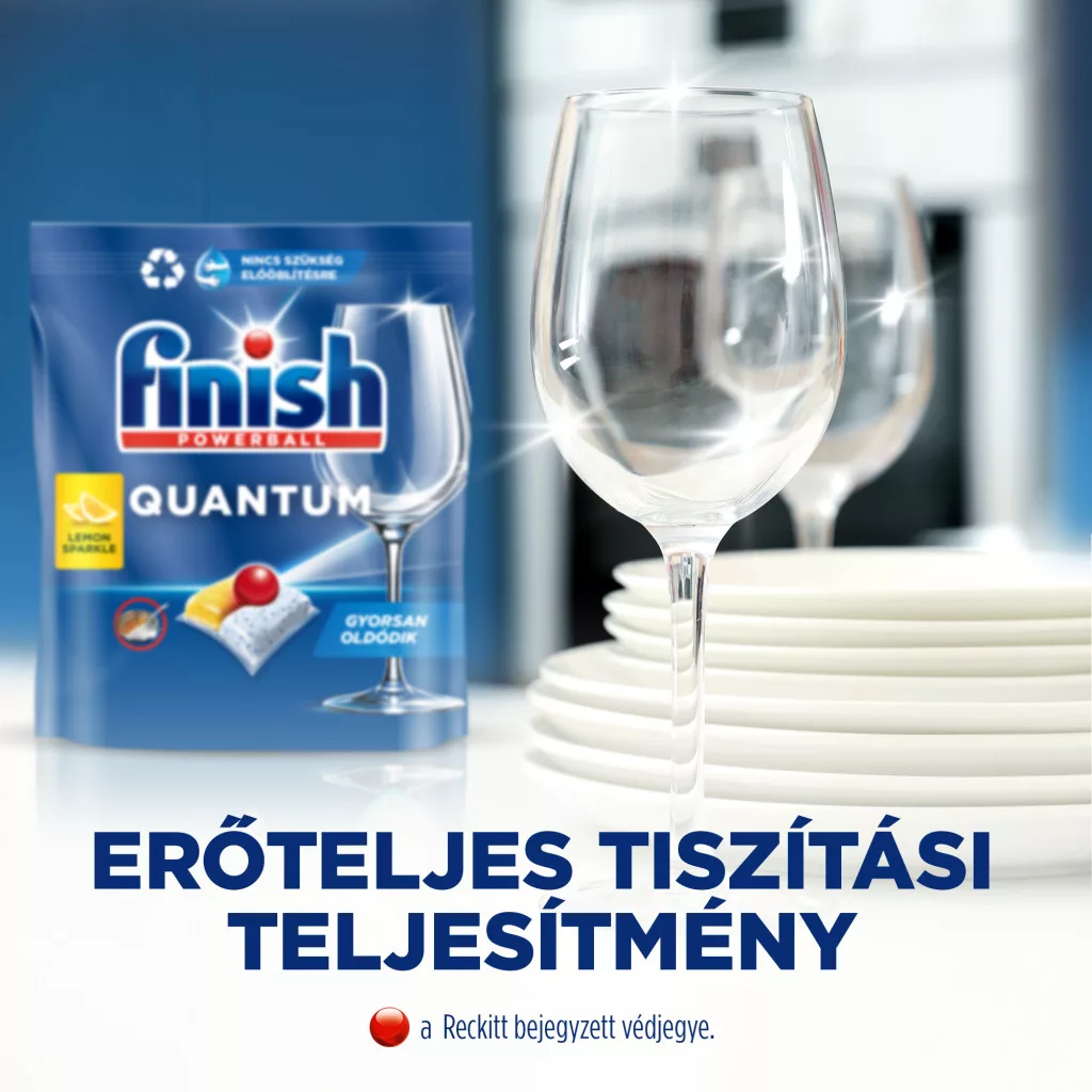 Finish Powerball Quantum All in 1 2x130 db kiszerelésű mosogatógép-kapszula, lemon