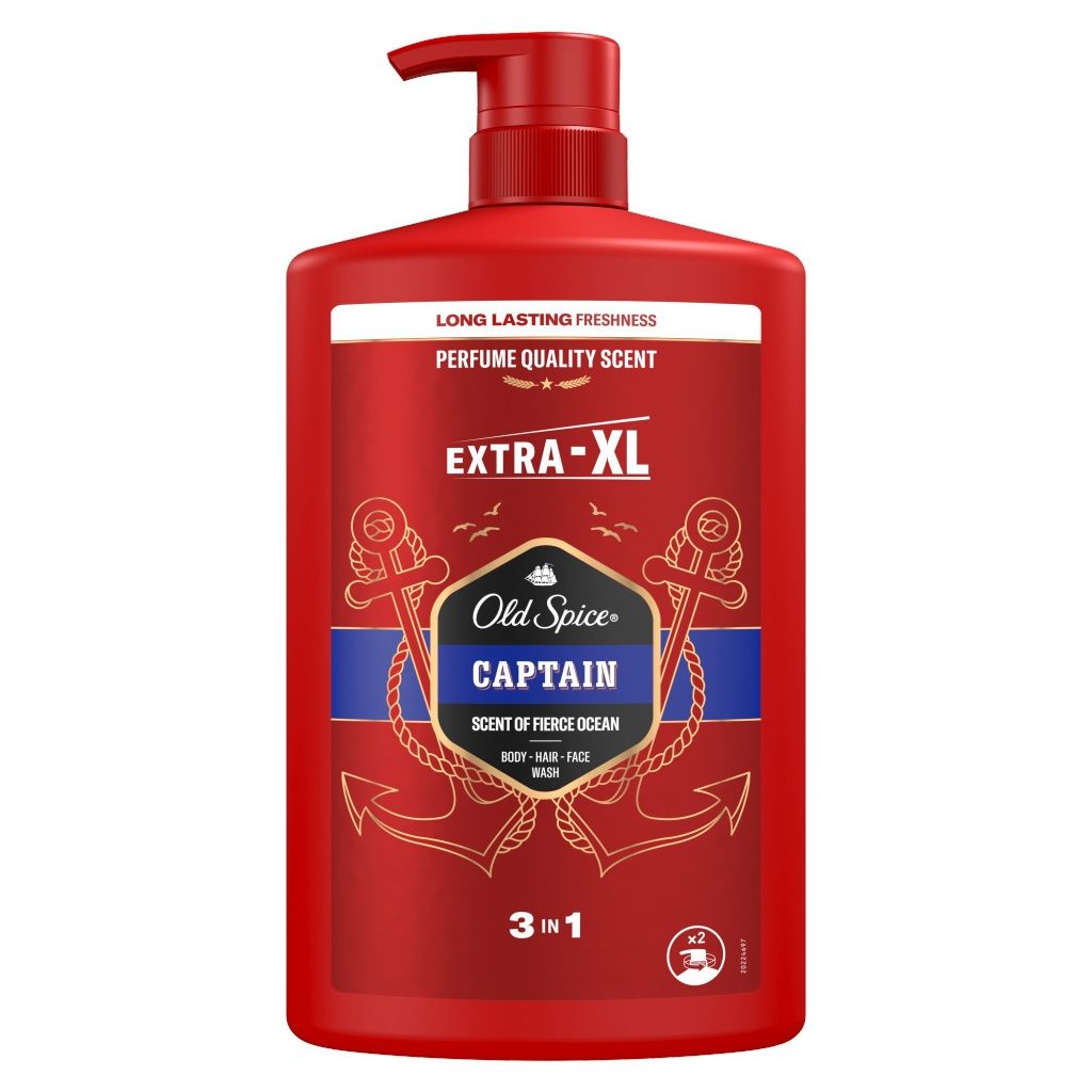 Old Spice Captain 3 az 1-ben Tusfürdő és Sampon (4x1000 ml)