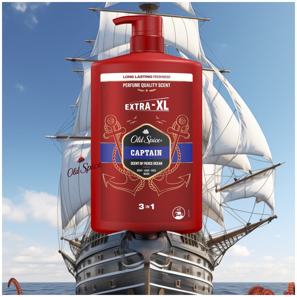 Old Spice Captain 3 az 1-ben Tusfürdő és Sampon (4x1000 ml)