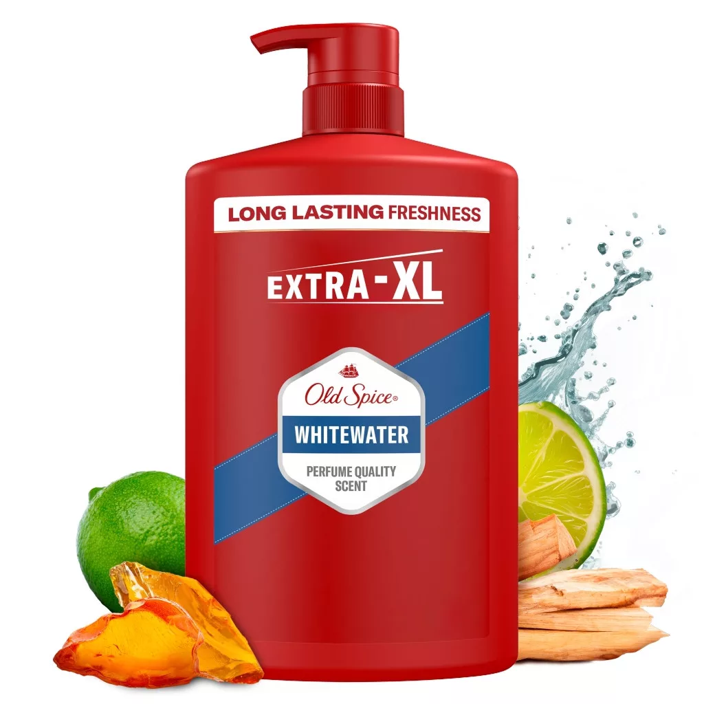 Old Spice Whitewater 3 az 1-ben tusfürdő és sampon (4x1000 ml)