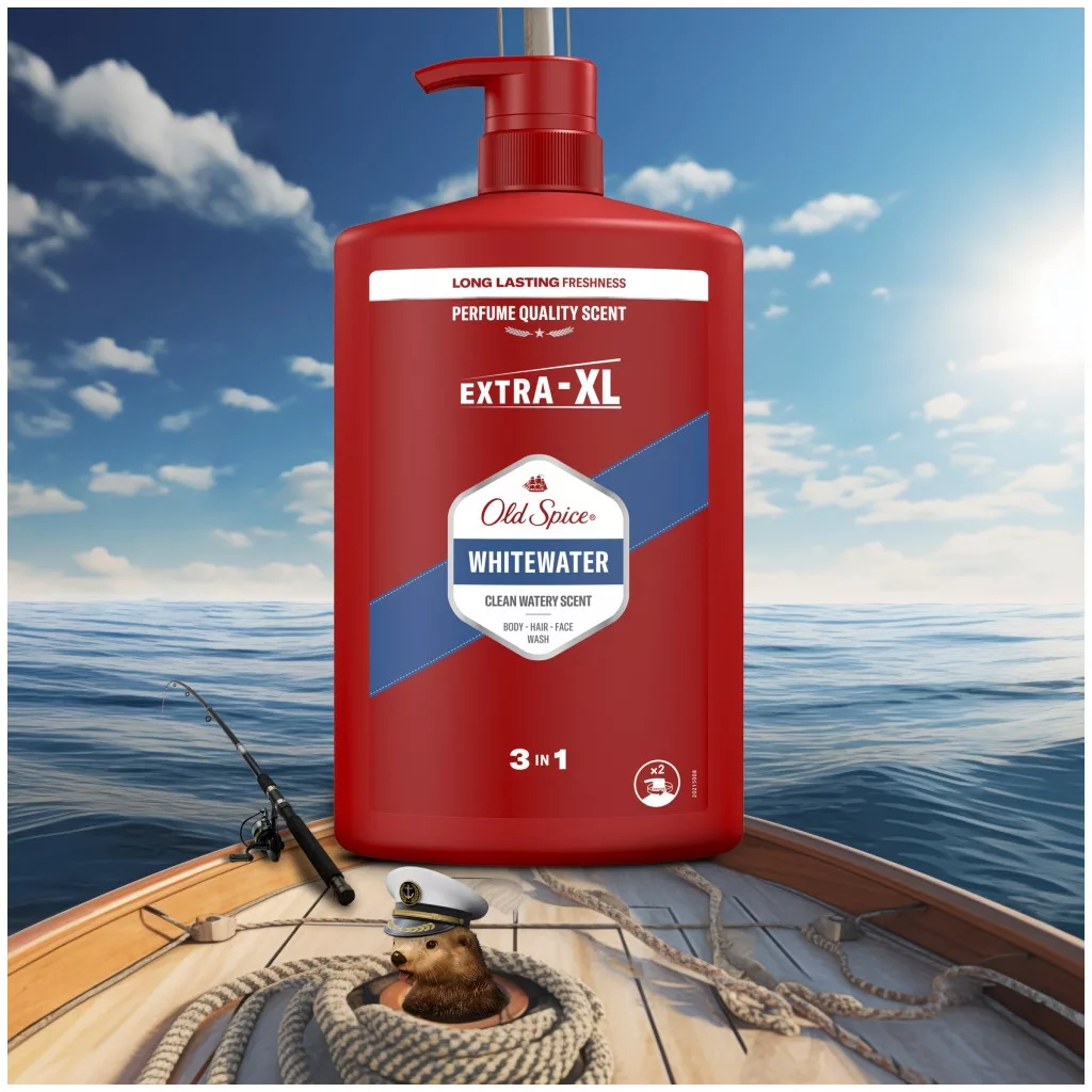 Old Spice Whitewater 3 az 1-ben tusfürdő és sampon (4x1000 ml)