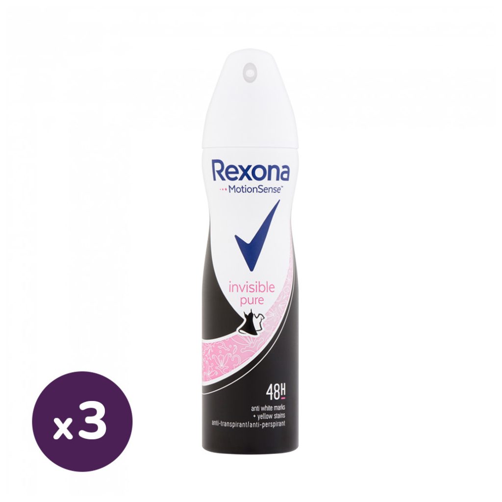 Rexona Invisible Pure izzadásgátló spray 3x150 ml