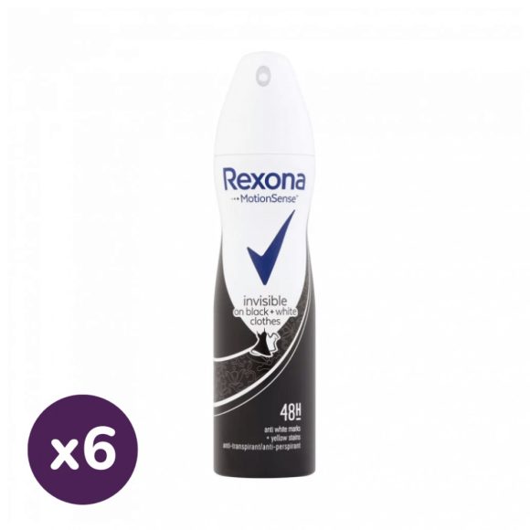 Rexona Invisible Black & White izzadásgátló spray 6x150 ml