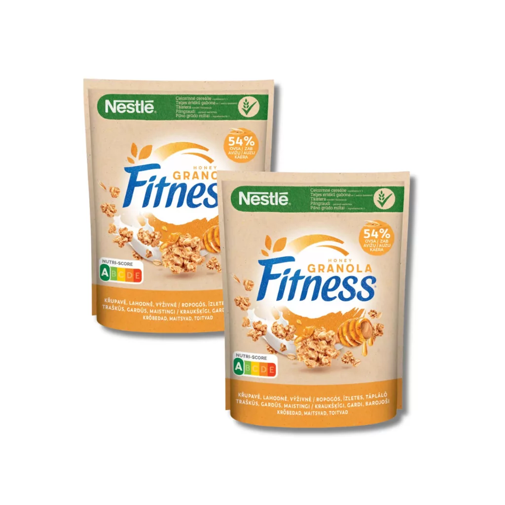 Nestlé Fitness Granola Honey- ropogós gabonafalatok zabpehellyel, mézzel, kalciummal és vassal (2x300 g)