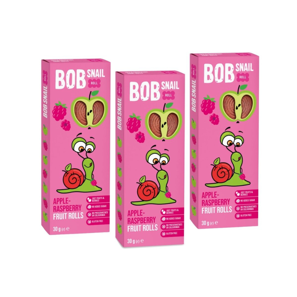 Bob Snail alma-málna gyümölcstekercs (3x30 g)