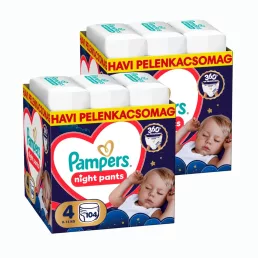   INGYENES SZÁLLÍTÁS - Pampers Night Pants bugyipelenka 4, 9-15 kg HAVI PELENKACSOMAG 208 db