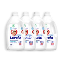   INGYENES SZÁLLÍTÁS - Lovela Baby hipoallergén folyékony mosószer fehér ruhákhoz 4x2,9 liter (128 mosás)