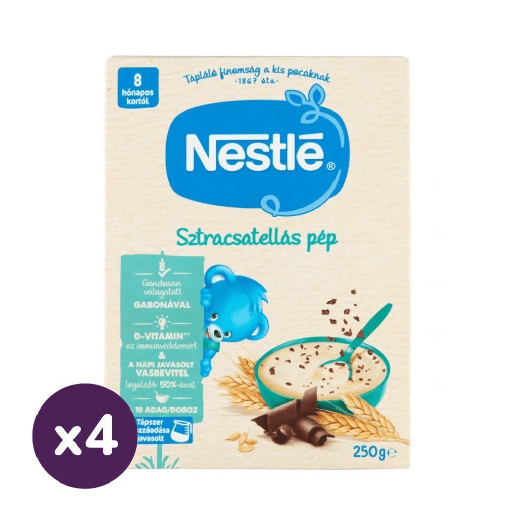 Nestlé Sztracsatellás/Stracciatellás pép bifidusszal 8 hó+ (4x250 g)