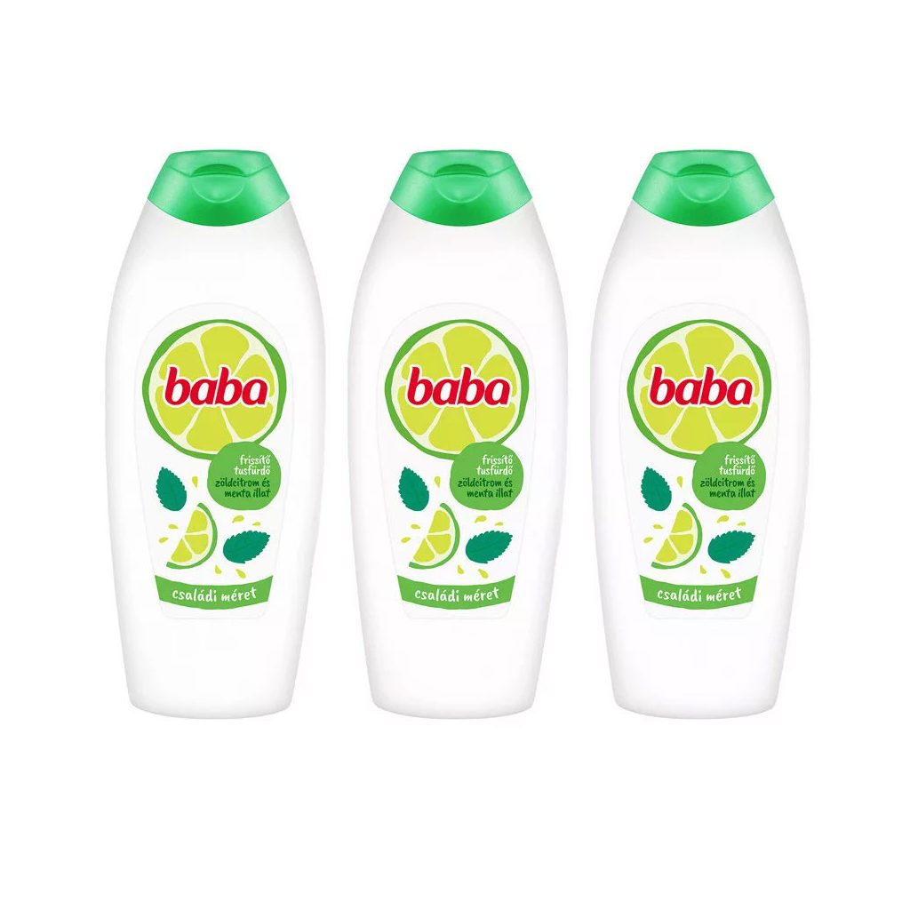 Baba tusfürdő zöldcitrommal és mentával 3x750 ml