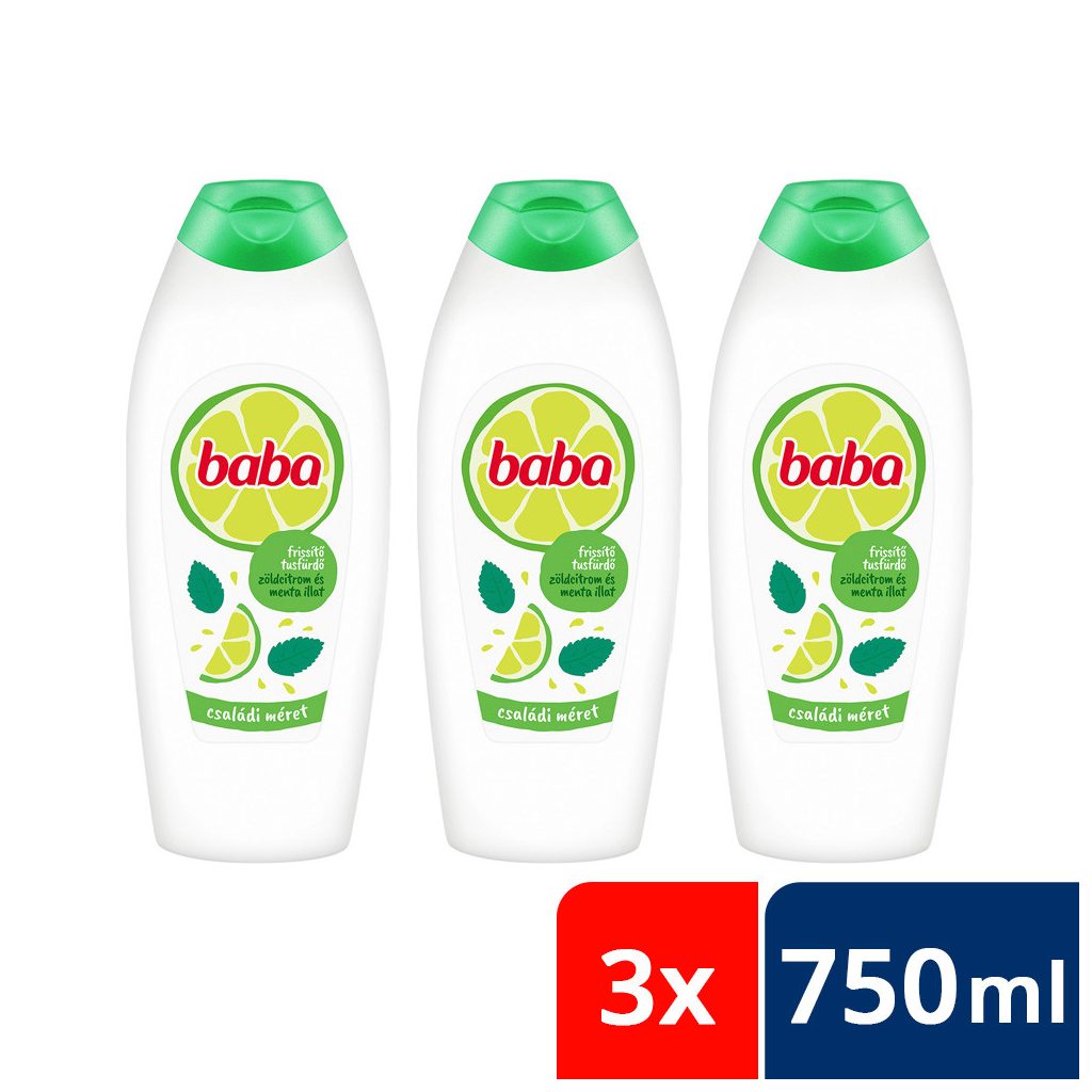 Baba tusfürdő zöldcitrommal és mentával 3x750 ml