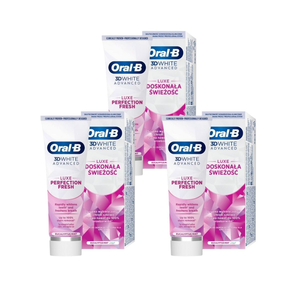 Oral-B 3D White Luxe Perfection fogkrém (3x75 ml)
