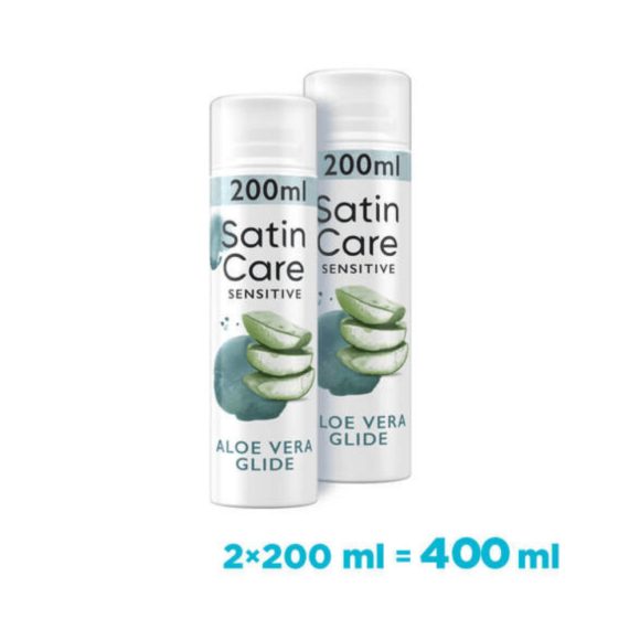 Gillette Satin Care borotvazselé érzékeny bőrre aloe verával (2x200 ml)