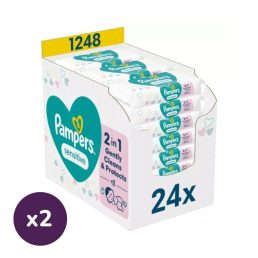   INGYENES SZÁLLÍTÁS - Pampers Sensitive műanyagmentes nedves törlőkendő (2x24x52 db)