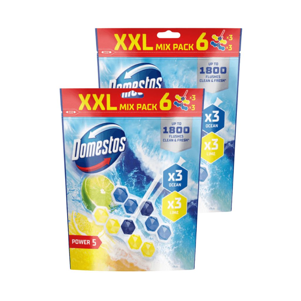 Domestos Power5 WC frissítő blokk mix, Lime / Ocean (2x6x50 g)