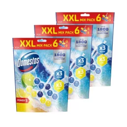   Domestos Power5 WC frissítő blokk mix, Lime / Ocean (3x6x50 g)