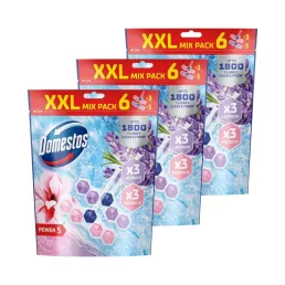   Domestos Power5 WC frissítő blokk mix, Magnolia / Lavender (3x6x50 g)
