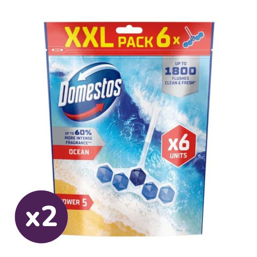 Domestos Power5 WC frissítő blokk, Ocean (2x6x50 g)