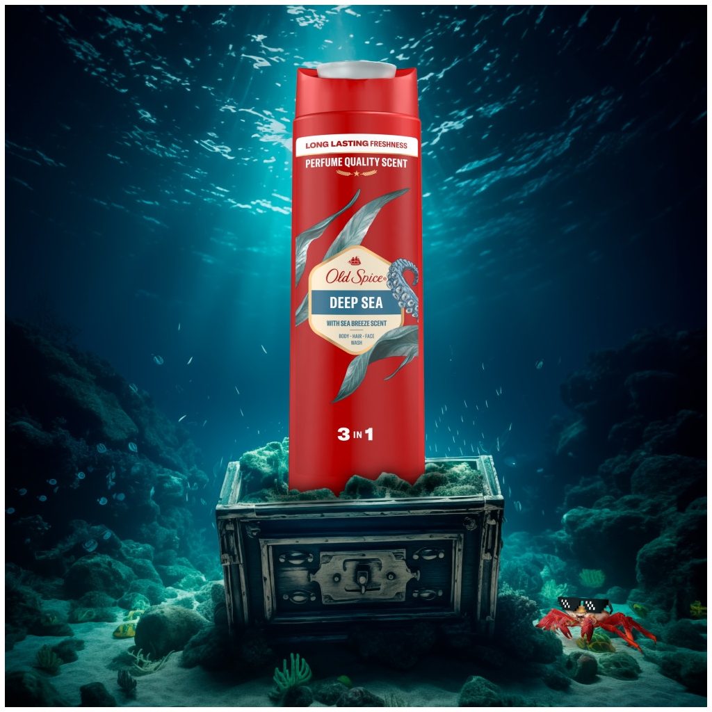 Old Spice Deep Sea 3 az 1-ben tusfürdő és sampon (2x400 ml)