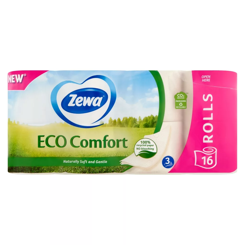 Zewa Eco Comfort 3 rétegű toalettpapír (16 tekercs) + Zewa Kids nedves toalettpapír (42 db)