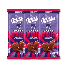   Milka ExtraFun bogyós gyümölcsös táblás tejcsokoládé 3x150 g
