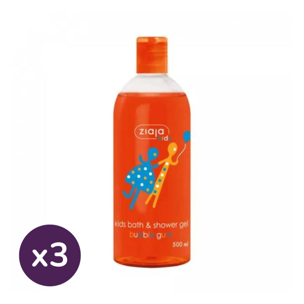 ZIAJA Gyermek hab- és tusfürdő rágógumi illattal (3x500 ml)