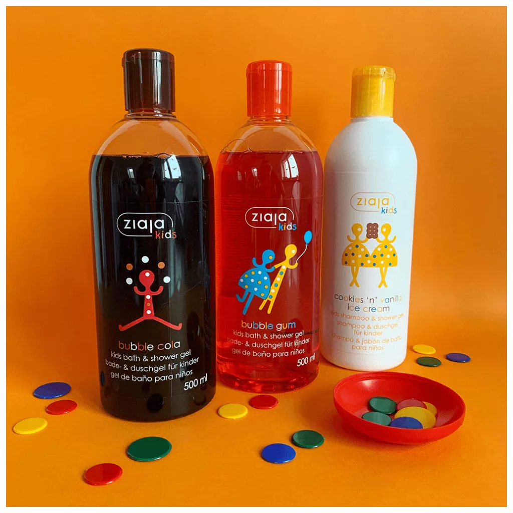 ZIAJA Gyermek hab- és tusfürdő rágógumi illattal (3x500 ml)