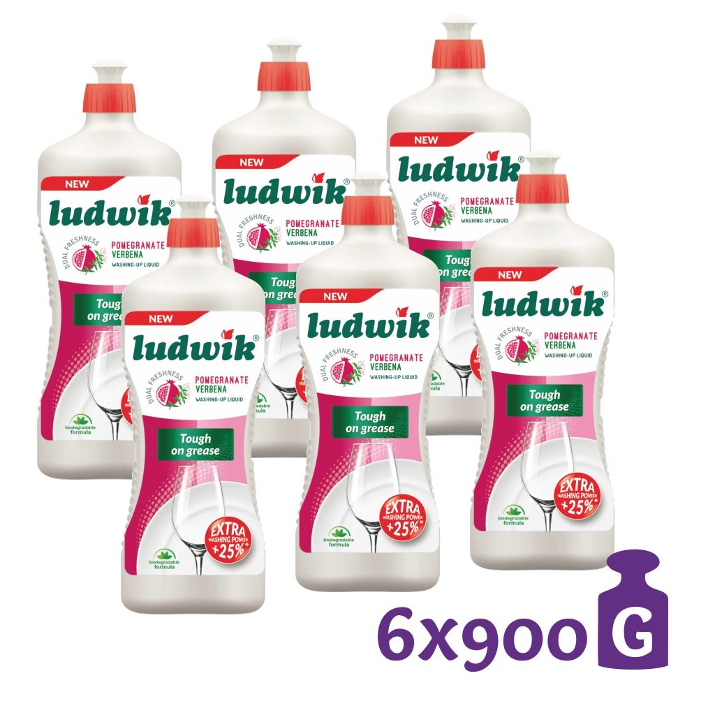 Ludwik gránátalma és verbena illatú mosogatószer (6x900 g)