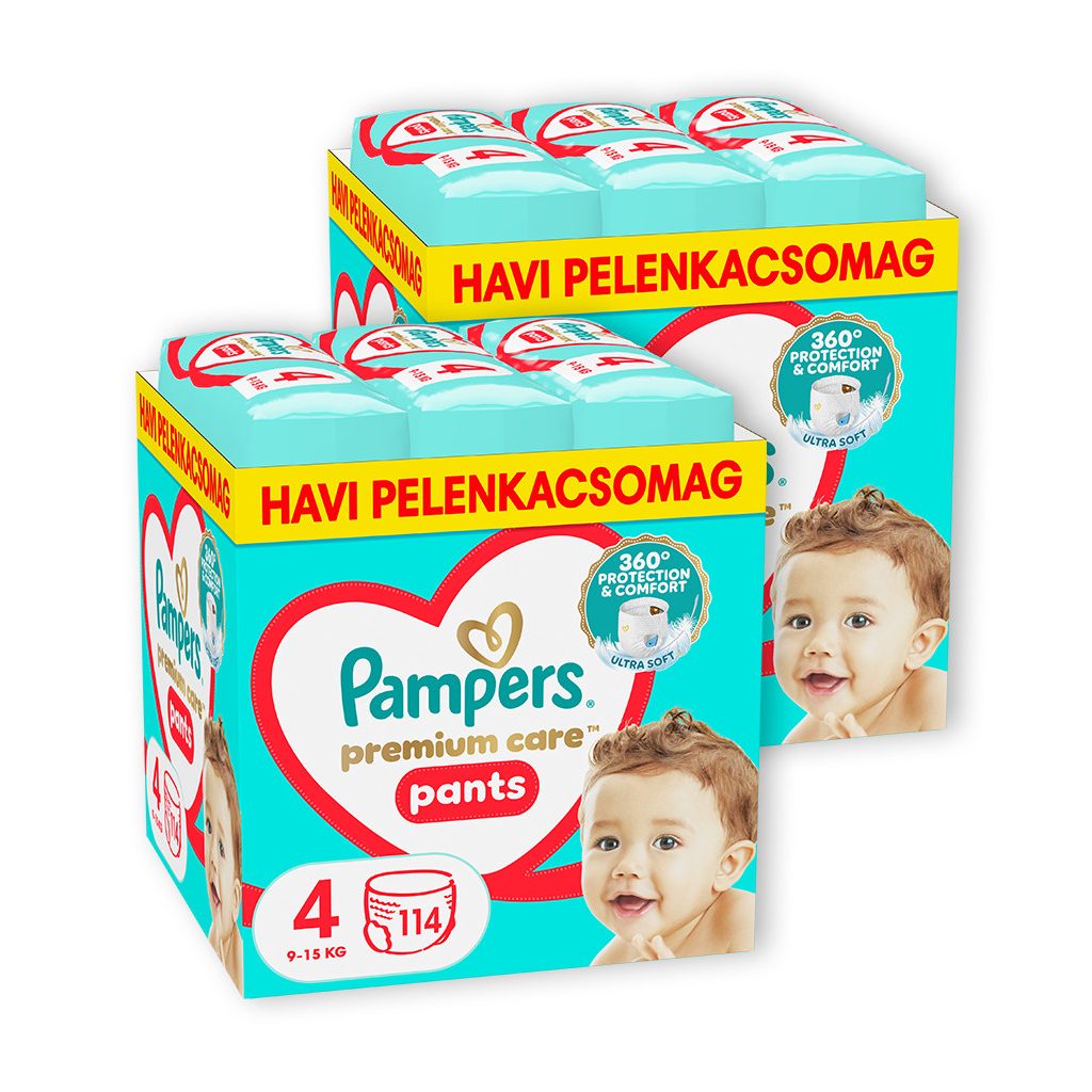 INGYENES SZÁLLÍTÁS - Pampers Premium Care Pants bugyipelenka 4, 9-15 kg 1+1 228 db