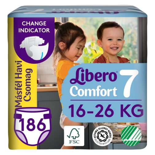 Libero Comfort 7 pelenka, 16-26 kg, MÁSFÉL HAVI PELENKACSOMAG 186 db