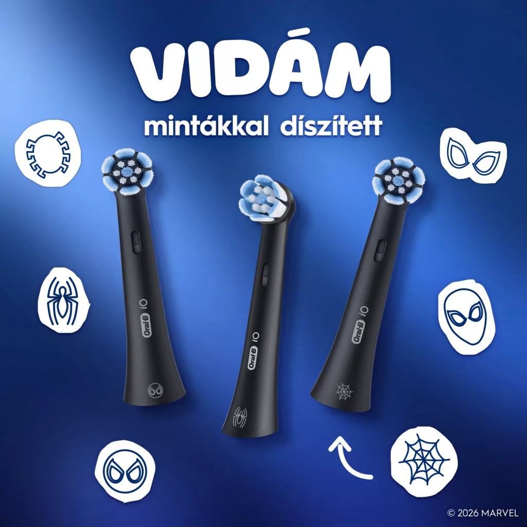 INGYENES SZÁLLÍTÁS - Oral-B iO Kids Pókember fogkefefej (2x4 db)