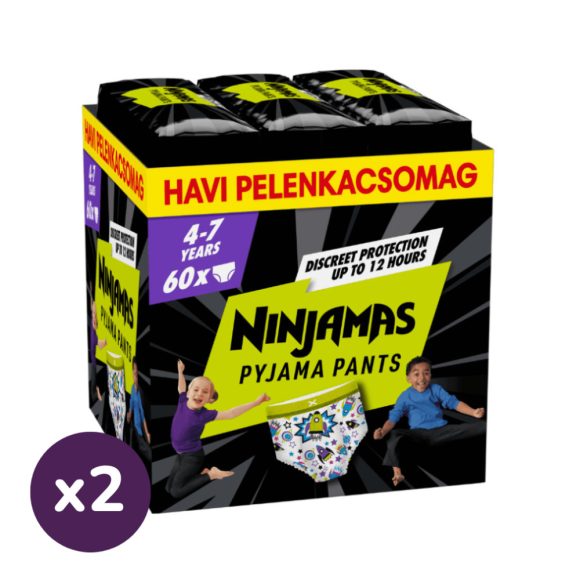 Pampers Ninjamas Pyjama Pants éjszakai bugyipelenka űrhajós 4-7, 17-30 kg, 120 db