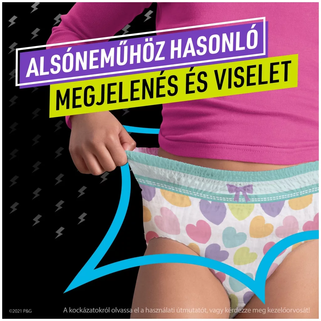 INGYENES SZÁLLÍTÁS - Pampers Ninjamas Pyjama Pants éjszakai bugyipelenka szívecskés 4-7, 17-30 kg, 120 db