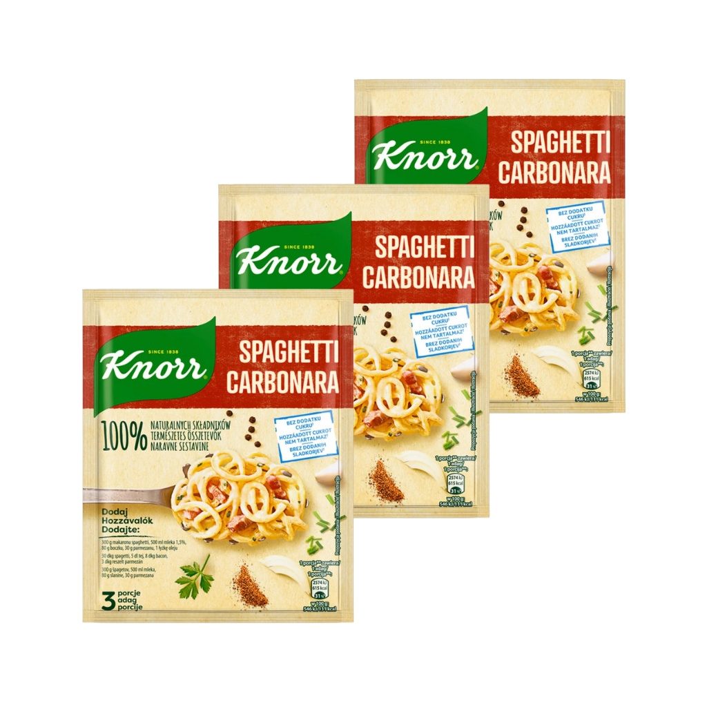 Knorr 100% Természetes Alap (3x42 g) Carbonara spagetti