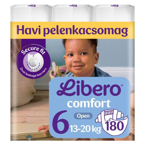 Libero Comfort 6 pelenka, 13-20 kg, 180 db + ajándék toalettpapír