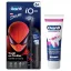 Oral-B Kids Pókember elektromos fogkefe utazótokkal + Oral-B Pro Junior fogkrém 6-12 éves korig (75 ml)