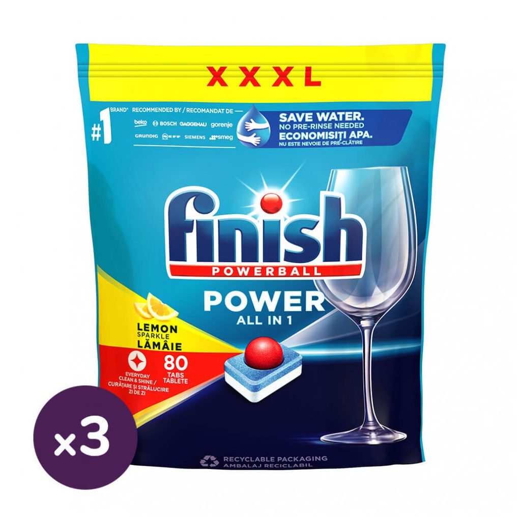 Finish Power All in 1 mosogatógép-tabletta citrom (3x80 db)