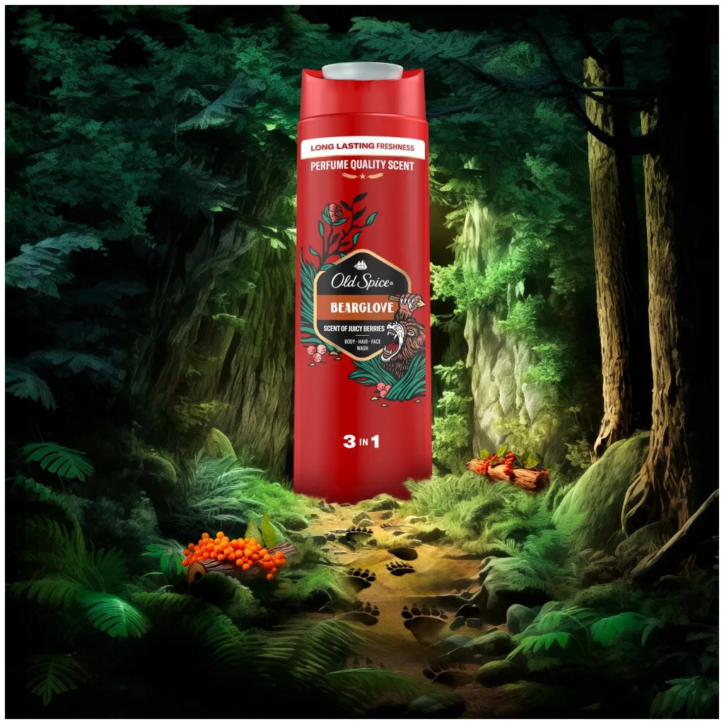 Old Spice Bearglove 3 az 1-ben tusfürdő és sampon (2x400 ml)