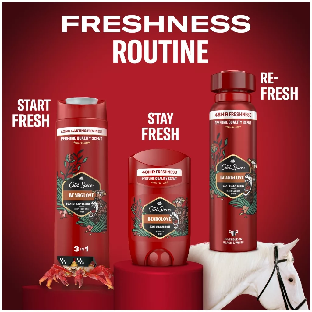 Old Spice Bearglove 3 az 1-ben tusfürdő és sampon (2x400 ml)