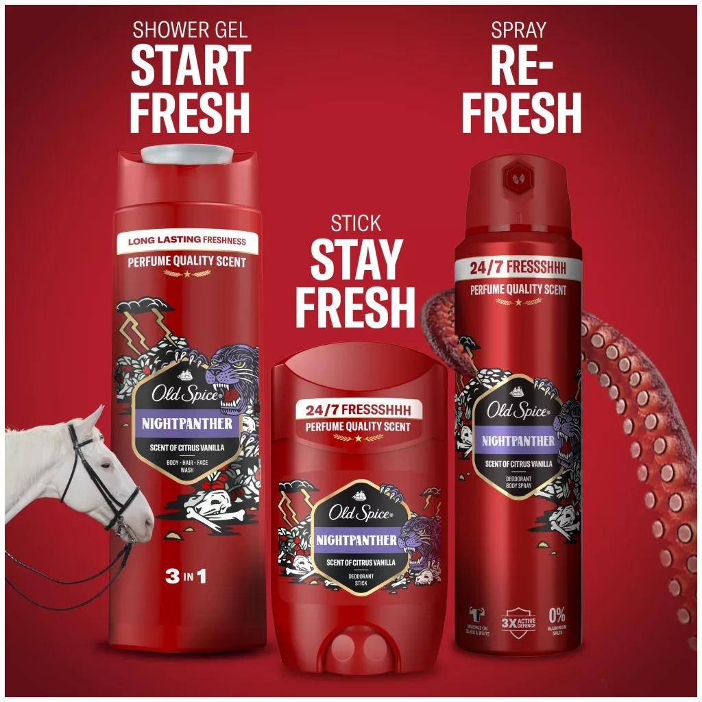 Old Spice Night Panther dezodor spray férfiaknak (2x200 ml)
