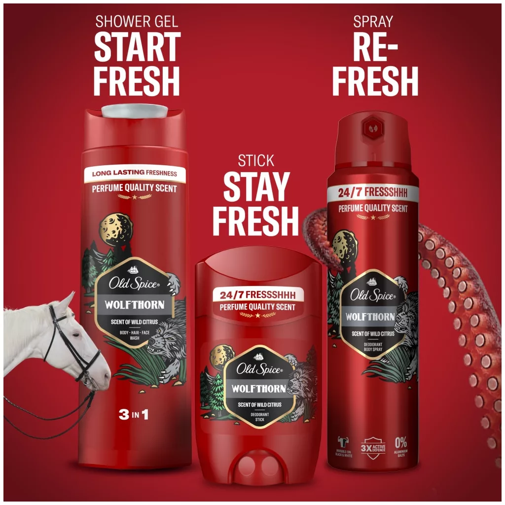 Old Spice Wolfthorn dezodor spray férfiaknak (2x200 ml)
