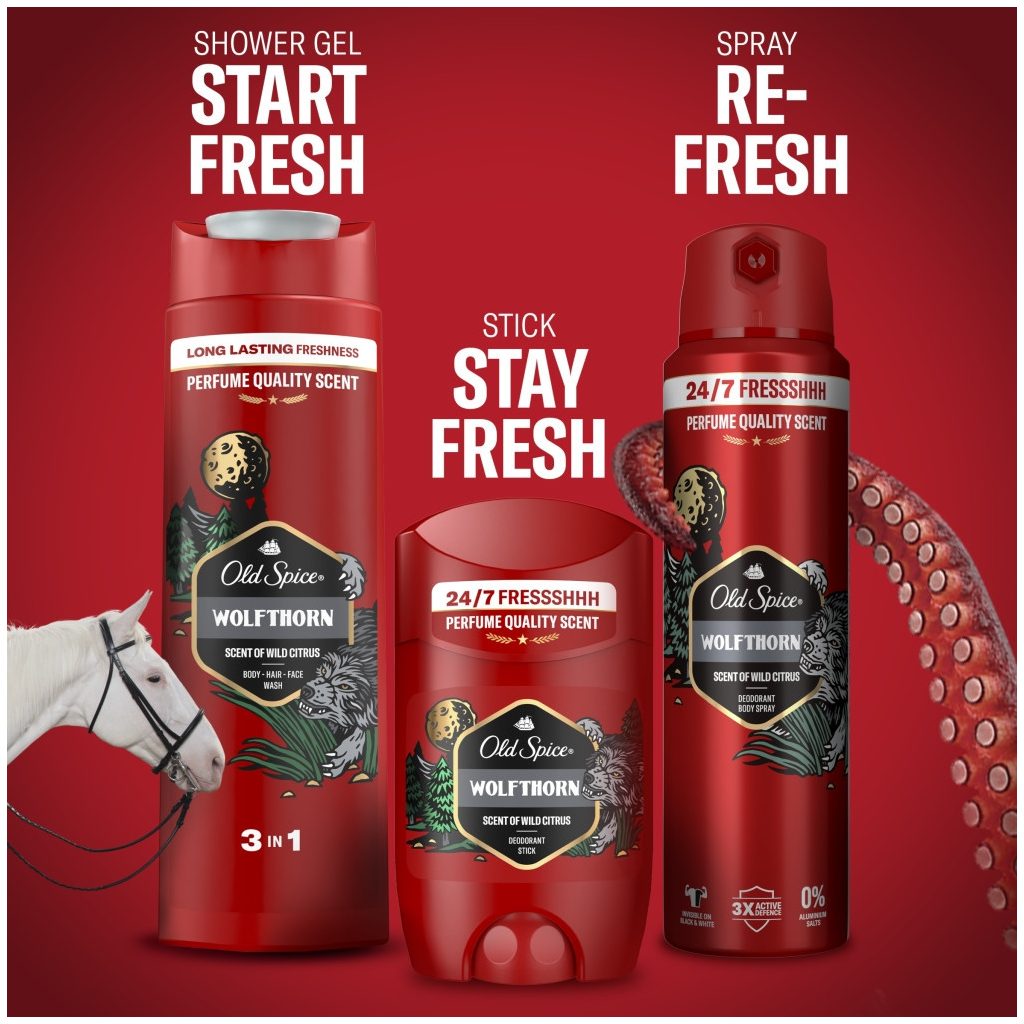 Old Spice Wolfthorn dezodor spray férfiaknak (3x200 ml)
