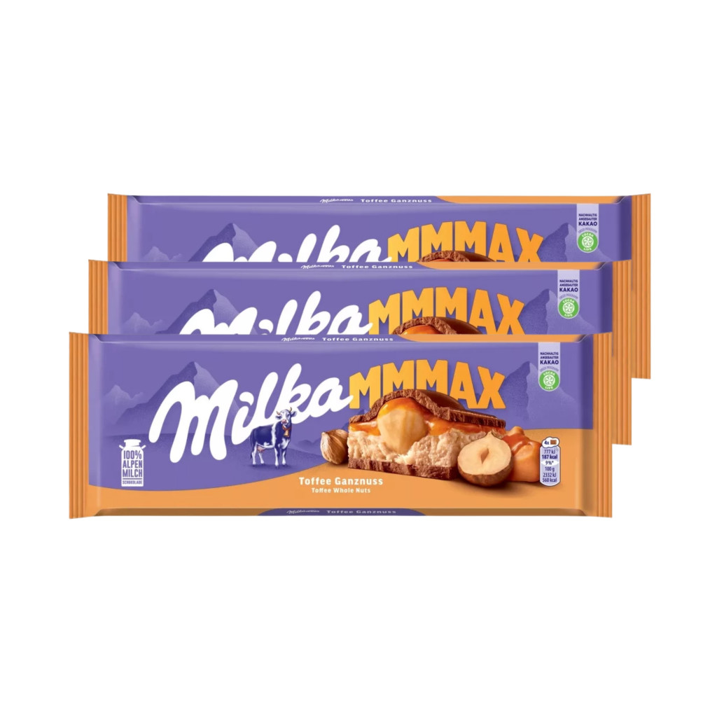 Milka MMMax  Karamellás-egészmogyorós táblás csokoládé (3x300 g)