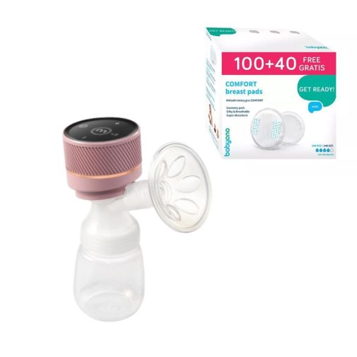 BabyOno Pico hordozható elektromos dupla mellszívó + BabyOno melltartó betét (100 db + 40db)
