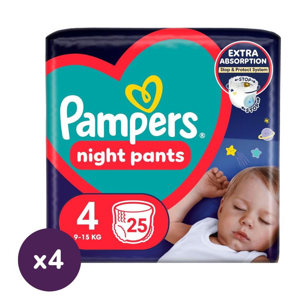 Pampers Night Pants bugyipelenka 4, 9-15 kg HAVI PELENKACSOMAG 100 db