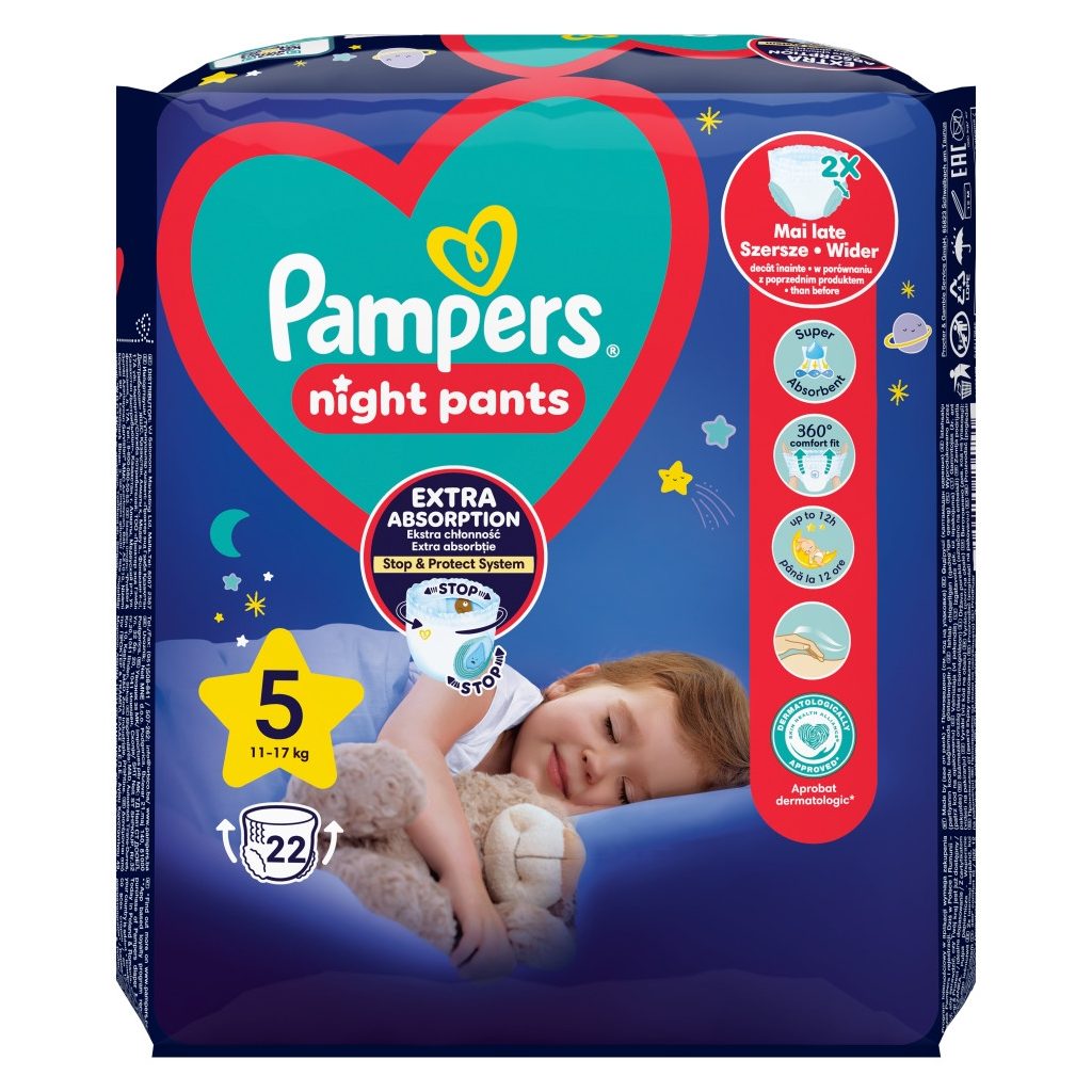 Pampers Night Pants bugyipelenka 5, 12-17 kg HAVI PELENKACSOMAG 44 db